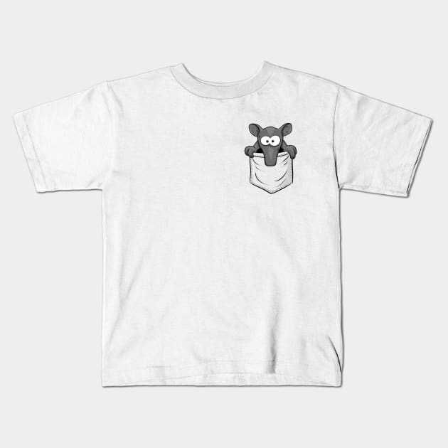 Casual Funky Cartoon Malayan Tapir In Your Pocket Kids T-Shirt by SkizzenMonster